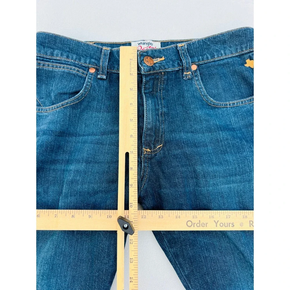 Wrangler Rooted Collection Texas Jeans Mens 31x32 Made in USA Dark Wash Straight